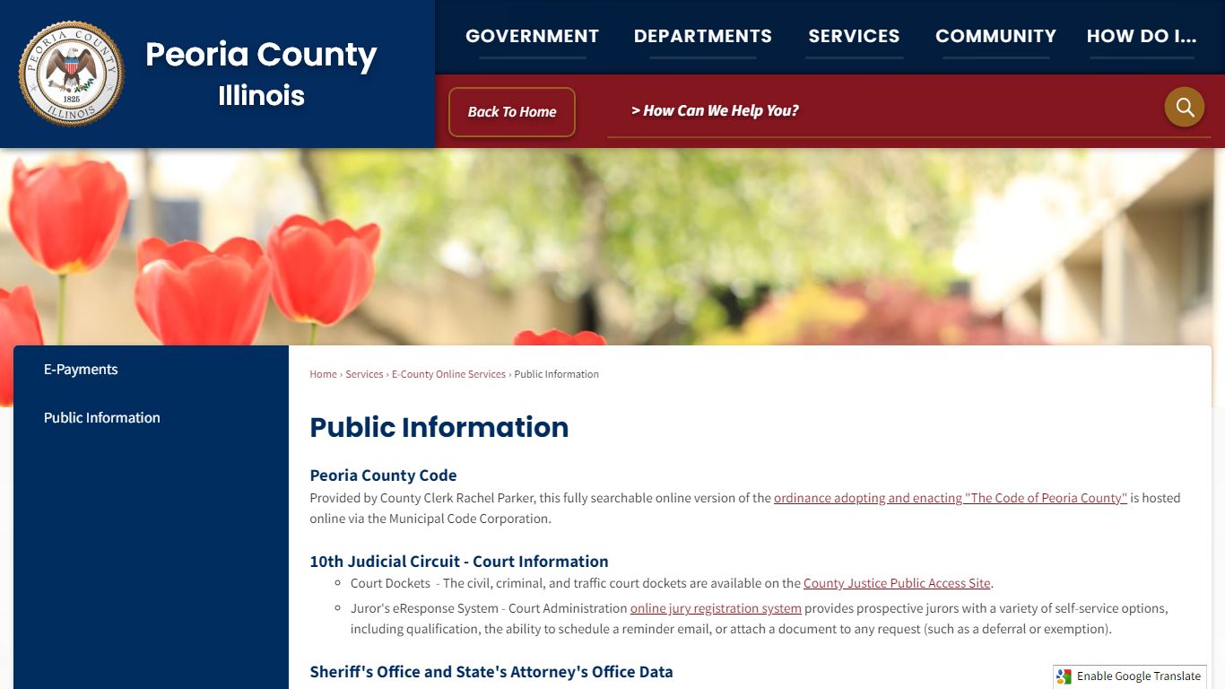 Public Information | Peoria County, IL